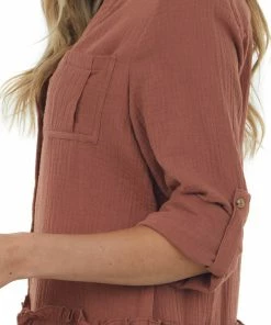 Wishlist Sienna Button Down Peplum Mini Dress With Chest Pockets