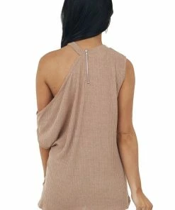 POL Clothing Sienna Sleeveless Asymmetrical Knit Top With Cold Shoulder 13 POL Clothing Sienna Sleeveless Asymmetrical Knit Top With Cold Shoulder