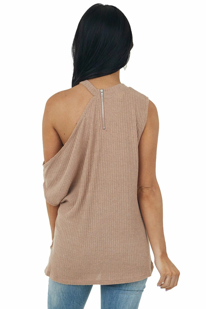 POL Clothing Sienna Sleeveless Asymmetrical Knit Top With Cold Shoulder 7 POL Clothing Sienna Sleeveless Asymmetrical Knit Top With Cold Shoulder