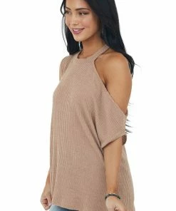 POL Clothing Sienna Sleeveless Asymmetrical Knit Top With Cold Shoulder 12 POL Clothing Sienna Sleeveless Asymmetrical Knit Top With Cold Shoulder