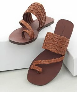 Chinese Laundry Sienna Flat Sandals With Woven Straw Straps
