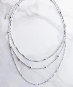 Fame Accessories Silver Dainty Chain Layered Necklace