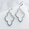 Boho Love Accessories Silver Rhinestone Geometric Hoop Dangle Earrings