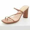 Intouch Footwear Spice Brown Square Toe Dainty Strap Heels