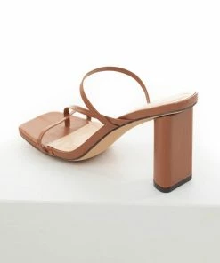 Intouch Footwear Spice Brown Square Toe Dainty Strap Heels