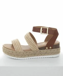FORTUNE DYNAMIC Spice Espadrille Platform Sandals With Straw Straps Shoes