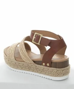 FORTUNE DYNAMIC Spice Espadrille Platform Sandals With Straw Straps Shoes