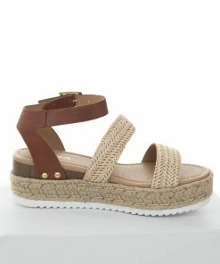 FORTUNE DYNAMIC Spice Espadrille Platform Sandals With Straw Straps Shoes