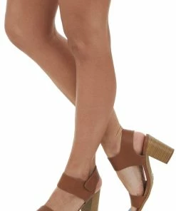 FORTUNE DYNAMIC Spice Stacked Heels With Velcro Sling Back Shoes