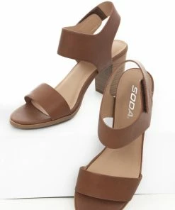 FORTUNE DYNAMIC Spice Stacked Heels With Velcro Sling Back Shoes