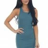 Vanilla Bay Dresses Spruce Textured Ribbed Knit Bodycon Dress