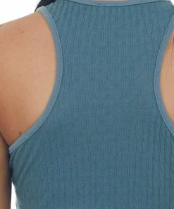 Vanilla Bay Dresses Spruce Textured Ribbed Knit Bodycon Dress