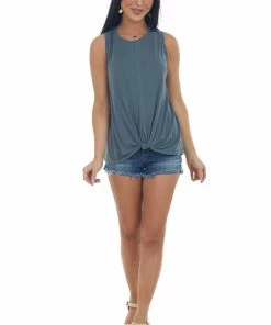 Lush Clothing Stormy Front Knot Lightweight Knit Tank Top 10 Lush Clothing Stormy Front Knot Lightweight Knit Tank Top