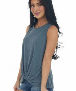 Lush Clothing Stormy Front Knot Lightweight Knit Tank Top 11 Lush Clothing Stormy Front Knot Lightweight Knit Tank Top