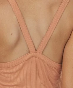 ZENANA Ginger V Neck Stretchy Ribbed Fitted Tank Top