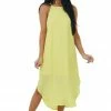 She + Sky Sunshine Halter Neck Curved Hem Midi Dress