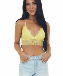 Listicle Sunshine Scalloped Lace Triangle Bralette