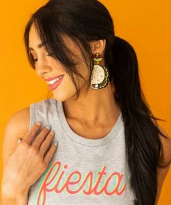 Wona Trading Taco And Sombrero Seed Bead Drop Earrings