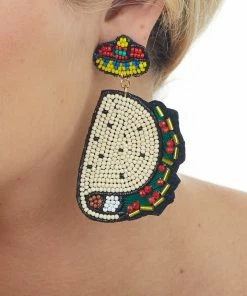 Wona Trading Taco And Sombrero Seed Bead Drop Earrings