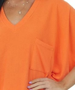 Charlotte Avery Tangerine Short Dolman Sleeve Chest Pocket Top Tops 13 Charlotte Avery Tangerine Short Dolman Sleeve Chest Pocket Top Tops