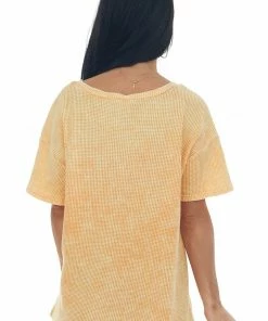 BiBi Tangerine 'Cool Mom' Graphic Thermal Knit Top