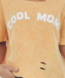 BiBi Tangerine 'Cool Mom' Graphic Thermal Knit Top