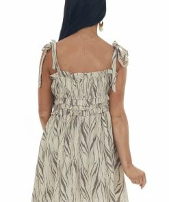 Lush Clothing Taupe Zebra Print Mini Dress With Tie Straps