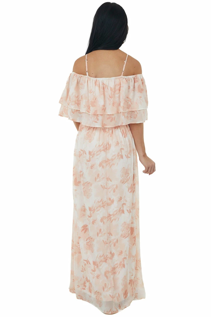 Doe & Rae Tea Rose Floral Tiered Overlay Woven Maxi Dress 7 Doe & Rae Tea Rose Floral Tiered Overlay Woven Maxi Dress