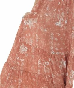 Ces Femme Terracotta Printed Strapless Tiered Maxi Dress Dresses 13 Ces Femme Terracotta Printed Strapless Tiered Maxi Dress Dresses