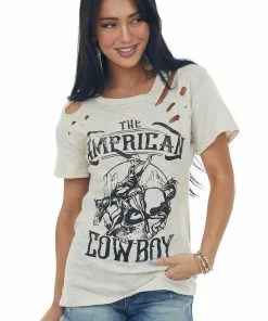 BiBi Vanilla 'American Cowboy' Laser Cut Knit Top