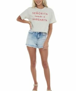 La Vida Vanilla 'Senorita Needs A Margarita' Crop Top Tops