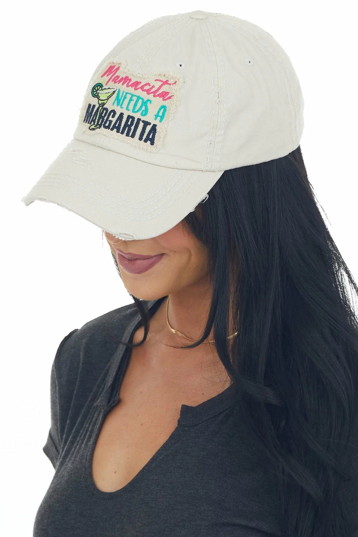 Hana Accessories Vanilla 'Mamacita Needs A Margarita' Baseball Cap 4 Hana Accessories Vanilla 'Mamacita Needs A Margarita' Baseball Cap