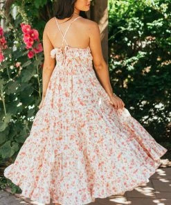 Davi & Dani Vanilla And Punch Floral Sleeveless Maxi Dress