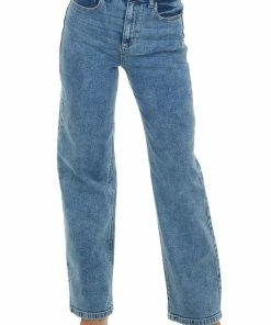 Sneak Peek Bottoms Vintage Mid Wash High Rise Relaxed Fit Jeans