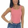 ZENANA Tops Watermelon Ribbed Knit Fitted Tank Top