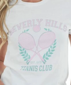 Blume+Co Tops White 'Beverly Hills Tennis Club' Graphic Tee