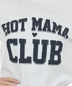Blume+Co Tops White 'Hot Mama Club' Graphic Tee Shirt
