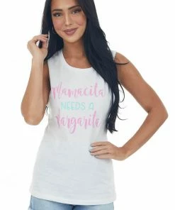 Blume+Co White 'Mamacita Needs A Margarita' Graphic Tee Tops