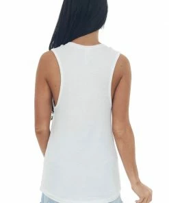 Blume+Co White 'Tequila Lime Sunshine' Graphic Tank Top Tops