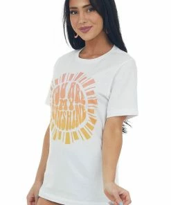 Blume+Co White 'You Are My Sunshine' Graphic Tee Shirt