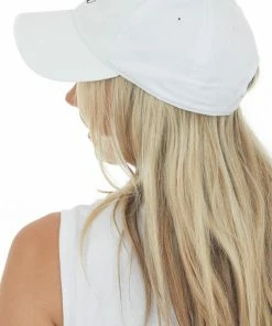 Stitch Lane White Yin Yang Embroidered Baseball Cap
