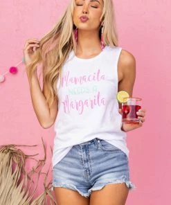Blume+Co White 'Mamacita Needs A Margarita' Graphic Tee Tops