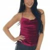 She + Sky Tops Wine Halter Cowl Neck Open Back Velvet Tank 2 She + Sky Tops Wine Halter Cowl Neck Open Back Velvet Tank