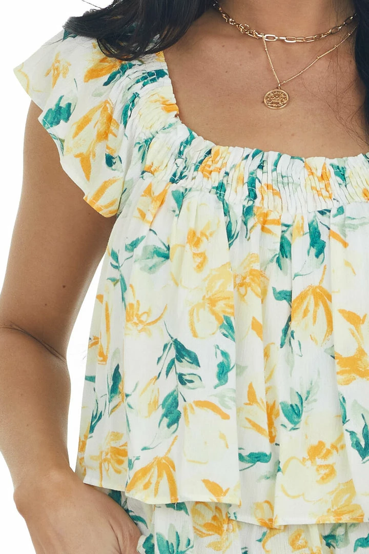 Ces Femme Amber Floral Print Ruffle Tiered Woven Top Tops 10 Ces Femme Amber Floral Print Ruffle Tiered Woven Top Tops