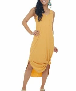 Cozy Co. Dresses Amber Melange Soft Knit Chest Pocket Dress