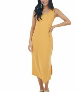 Cozy Co. Dresses Amber Melange Soft Knit Chest Pocket Dress