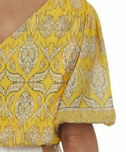 Flying Tomato Amber Printed One Shoulder Puff Sleeve Blouse