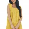 Umgee Amber Textured Smocked Yoke Sleeveless Dress
