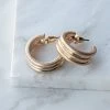 ART BOX Antique Gold Post Back Open Hoop Earrings