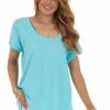 BiBi Tops Aqua Knit Top With Twisted Neck And Cuff 2 BiBi Tops Aqua Knit Top With Twisted Neck And Cuff